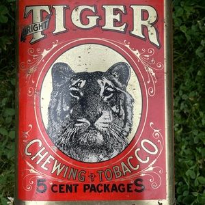 Antique Tiger Tobacco Tin